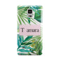 Personalised Tropical Leaf Pink Name Samsung Galaxy Note 4 Case