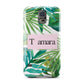 Personalised Tropical Leaf Pink Name Samsung Galaxy S5 Case