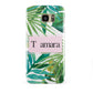 Personalised Tropical Leaf Pink Name Samsung Galaxy S7 Edge Case