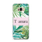 Personalised Tropical Leaf Pink Name Samsung Galaxy S8 Plus Case
