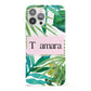 Personalised Tropical Leaf Pink Name iPhone 13 Pro Max Full Wrap 3D Snap Case