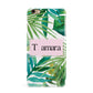 Personalised Tropical Leaf Pink Name iPhone 6 Plus 3D Snap Case on Gold Phone