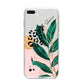 Personalised Tropical Leaf iPhone 8 Plus Bumper Case on Silver iPhone