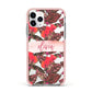 Personalised Tropical Orchid Floral Apple iPhone 11 Pro in Silver with Pink Impact Case