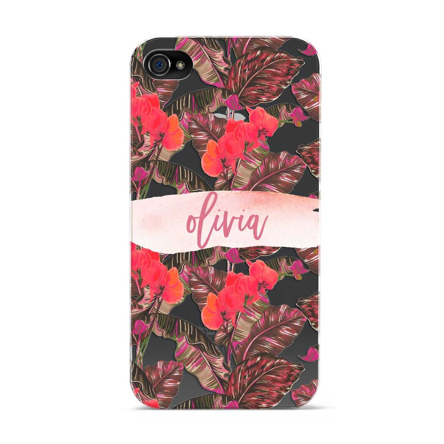 Personalised Tropical Orchid Floral Apple iPhone 4s Case
