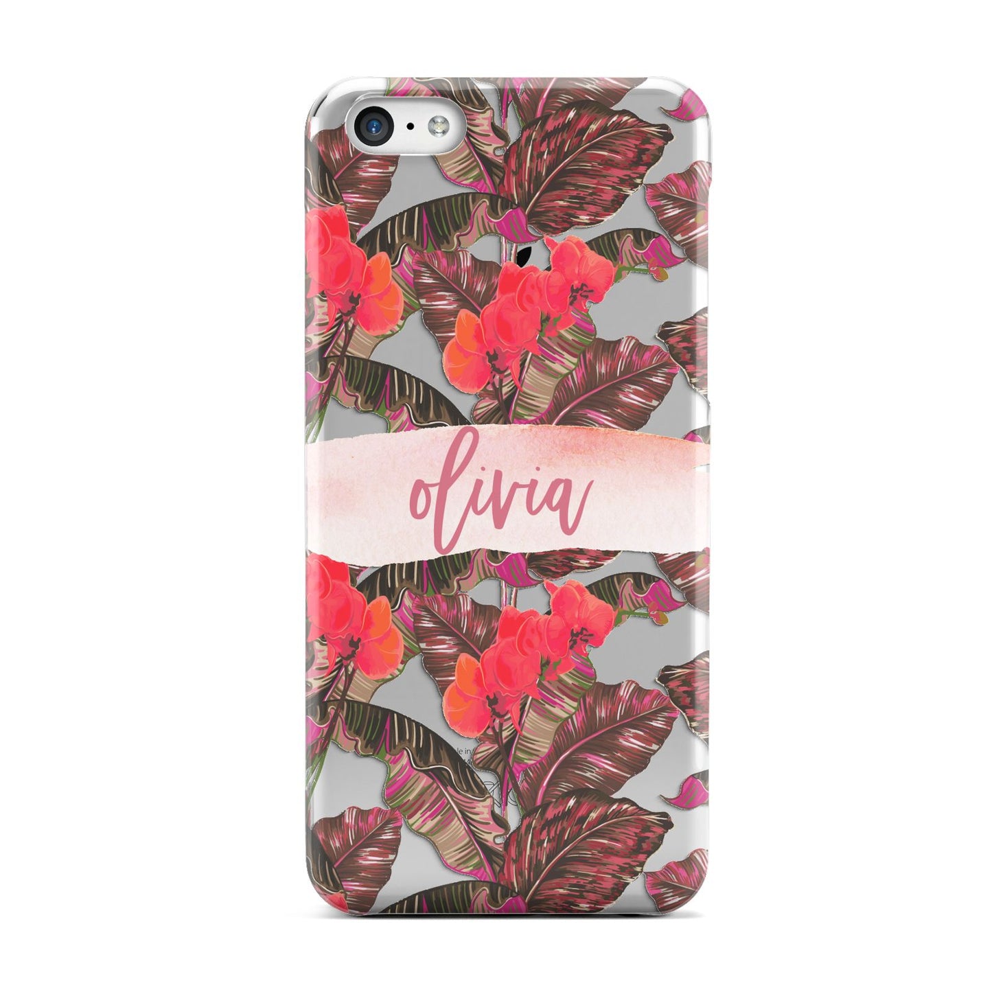 Personalised Tropical Orchid Floral Apple iPhone 5c Case