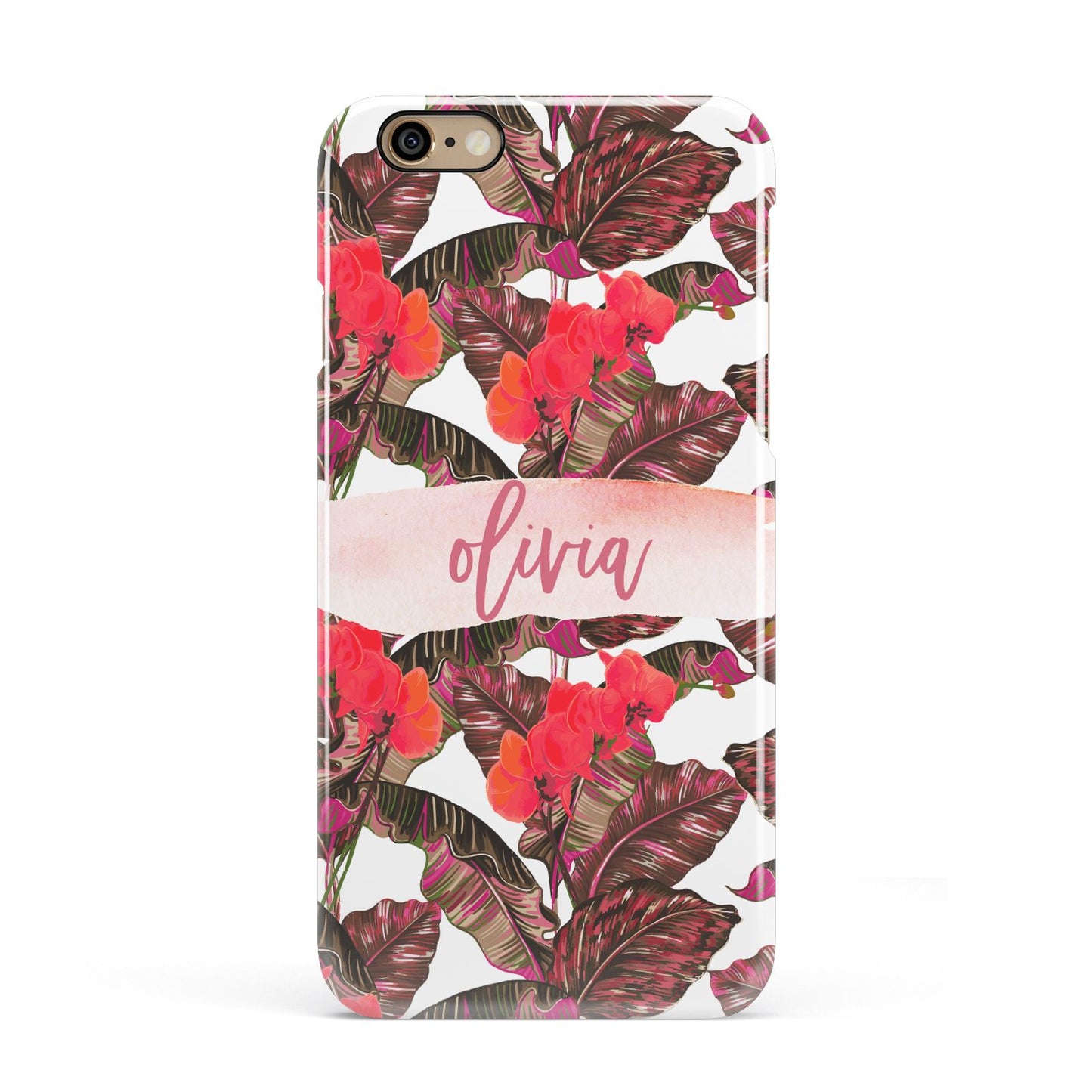 Personalised Tropical Orchid Floral Apple iPhone 6 3D Snap Case