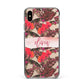 Personalised Tropical Orchid Floral Apple iPhone Xs Max Impact Case Black Edge on Gold Phone