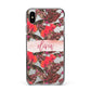 Personalised Tropical Orchid Floral Apple iPhone Xs Max Impact Case Black Edge on Silver Phone