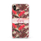 Personalised Tropical Orchid Floral Apple iPhone Xs Max Impact Case Pink Edge on Gold Phone