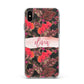 Personalised Tropical Orchid Floral Apple iPhone Xs Max Impact Case White Edge on Black Phone