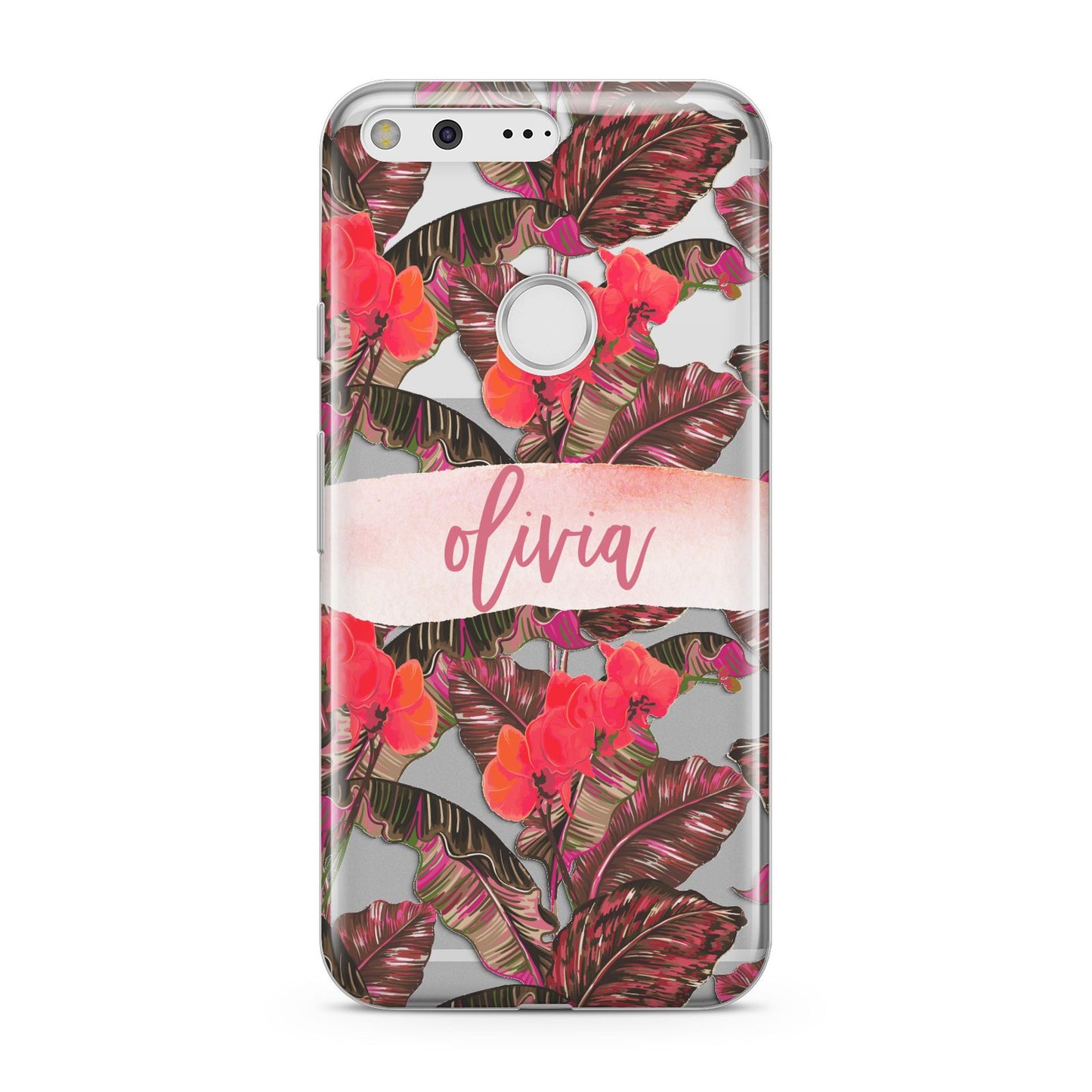 Personalised Tropical Orchid Floral Google Pixel Case