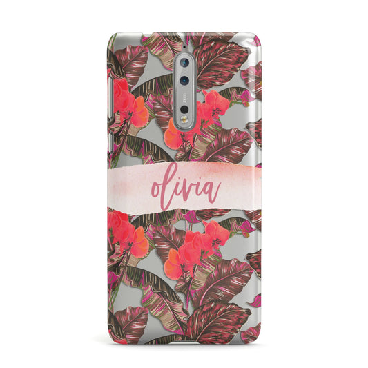 Personalised Tropical Orchid Floral Nokia Case