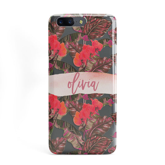 Personalised Tropical Orchid Floral OnePlus Case