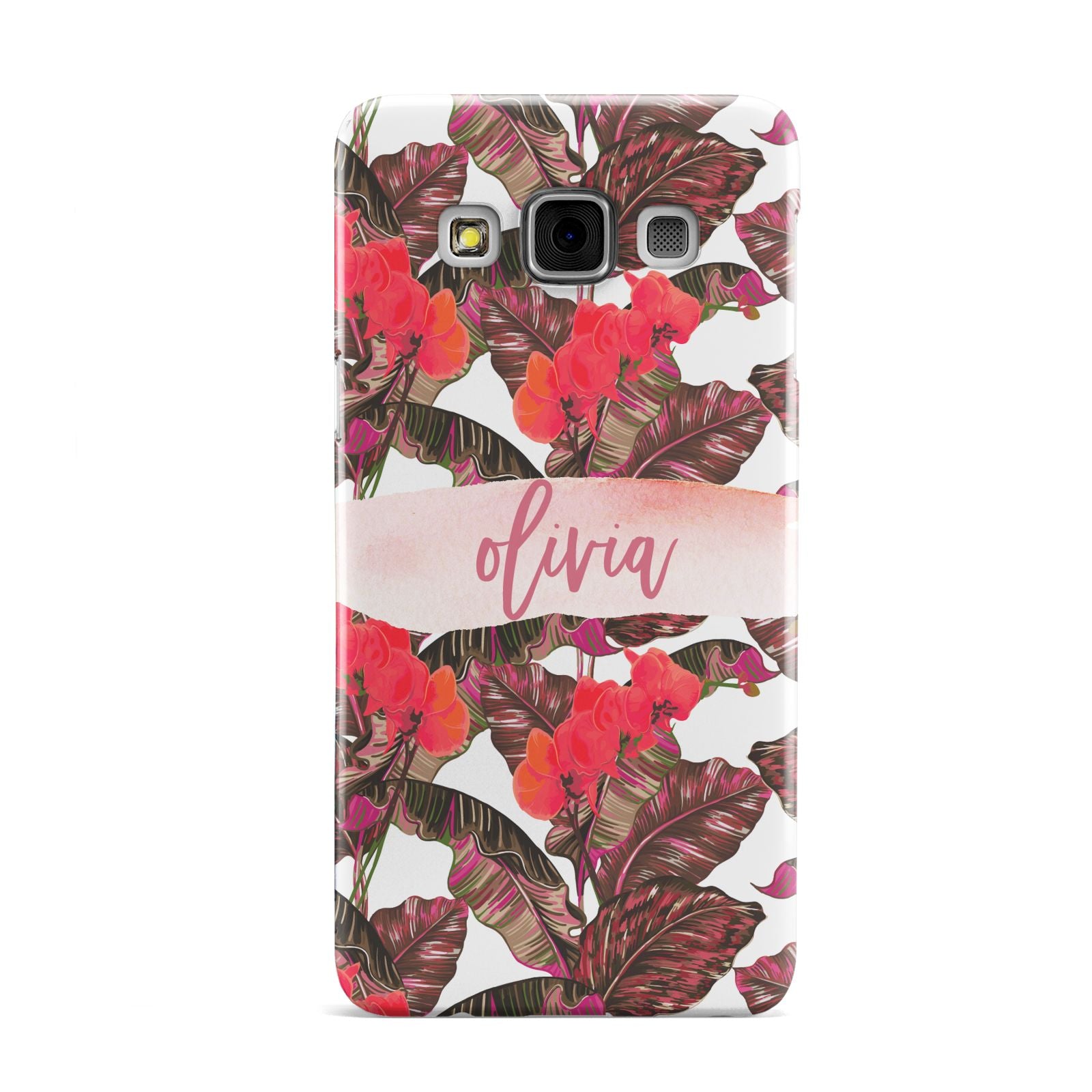 Personalised Tropical Orchid Floral Samsung Galaxy A3 Case