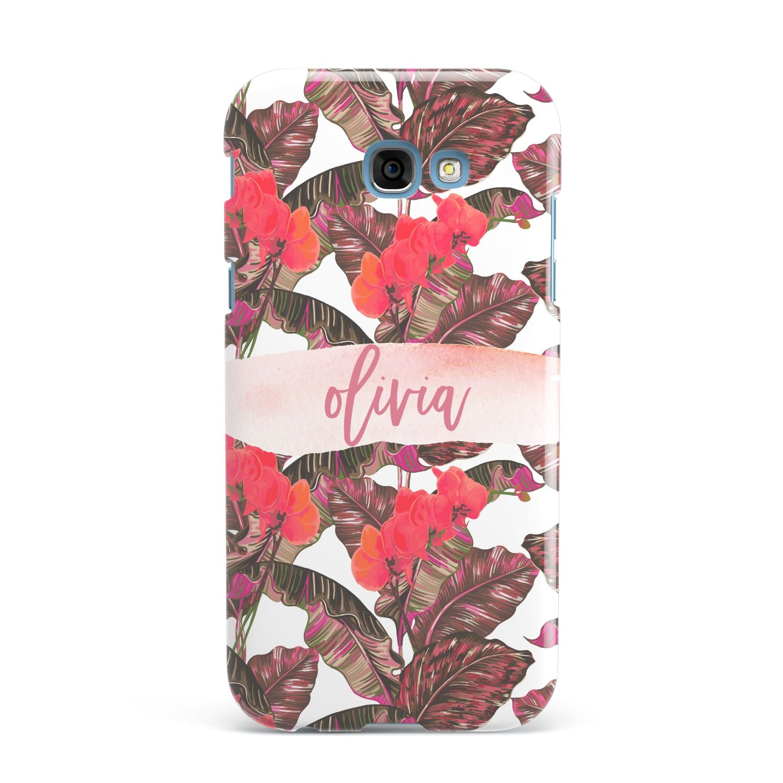 Personalised Tropical Orchid Floral Samsung Galaxy A7 2017 Case