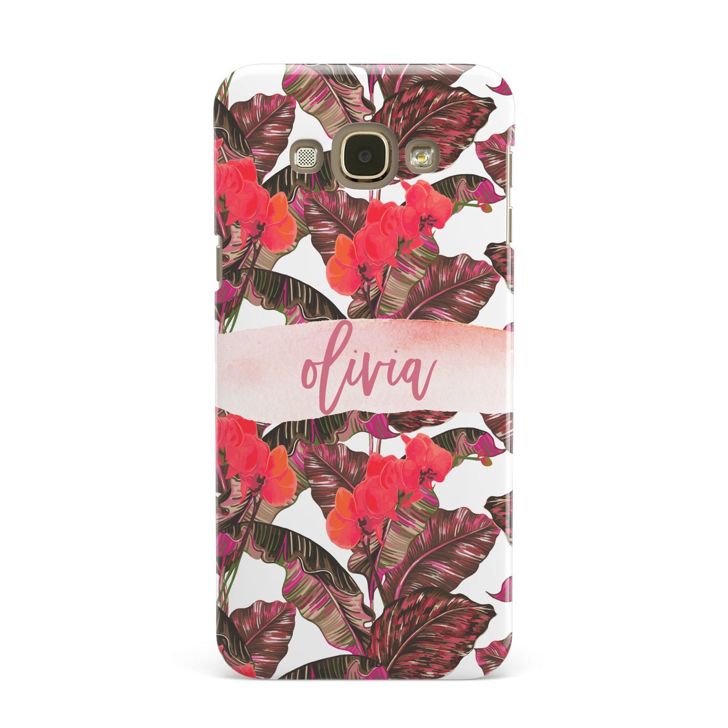 Personalised Tropical Orchid Floral Samsung Galaxy A8 Case