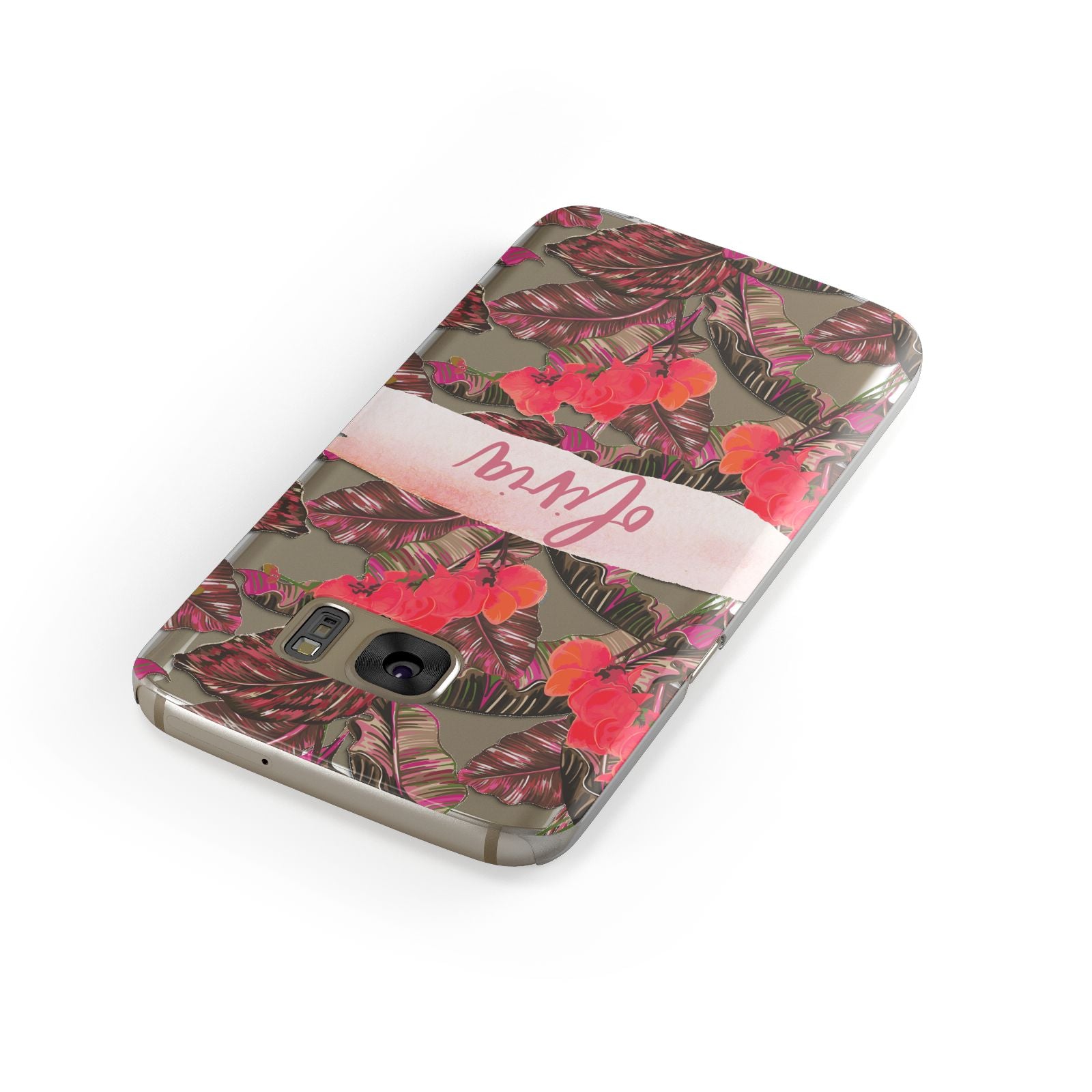 Personalised Tropical Orchid Floral Samsung Galaxy Case Front Close Up
