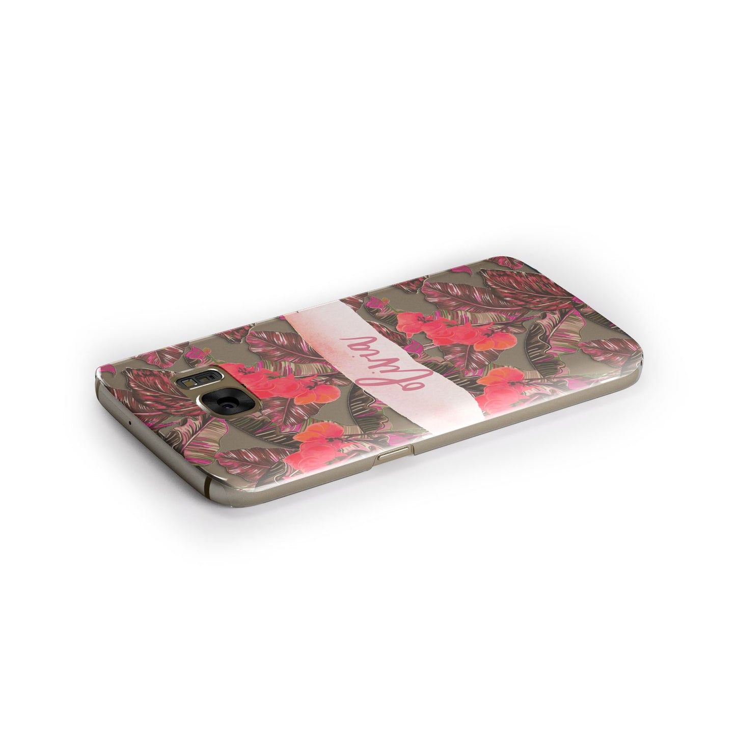 Personalised Tropical Orchid Floral Samsung Galaxy Case Side Close Up