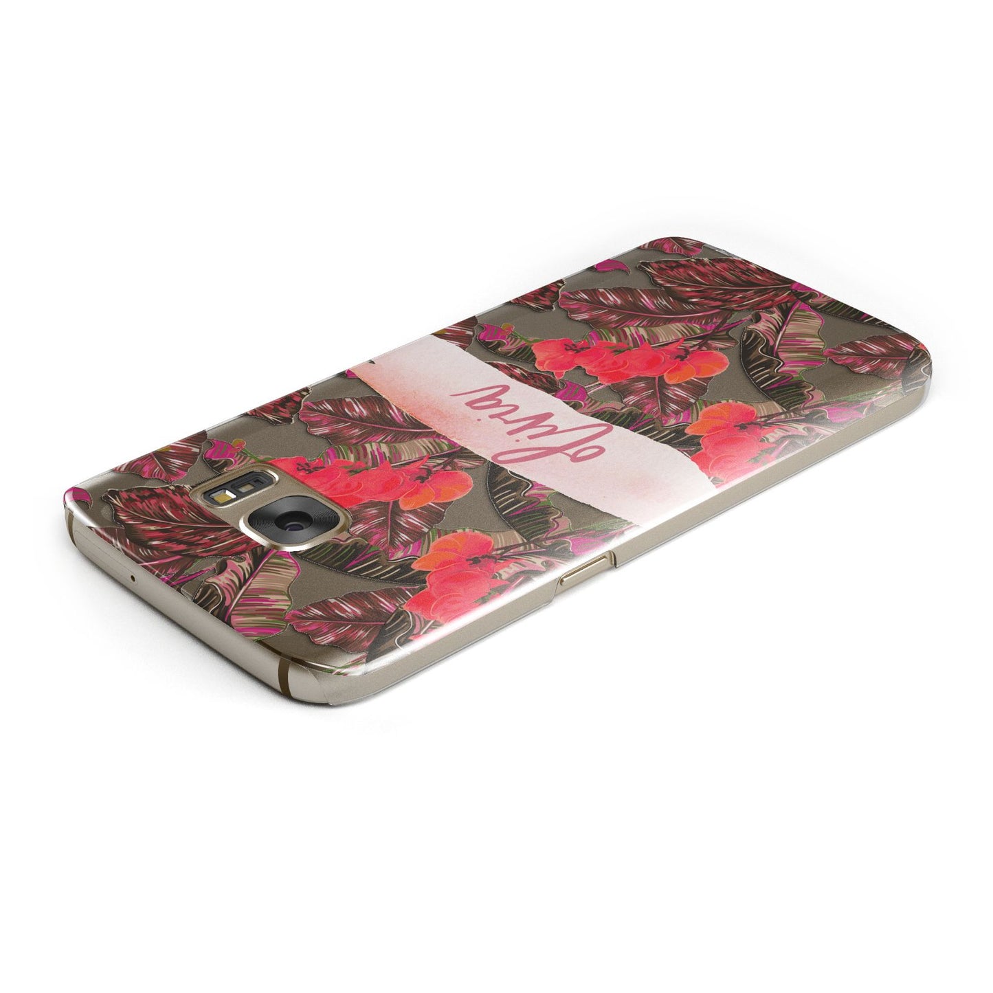 Personalised Tropical Orchid Floral Samsung Galaxy Case Top Cutout