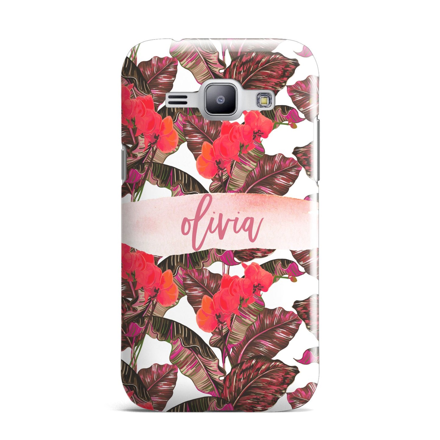 Personalised Tropical Orchid Floral Samsung Galaxy J1 2015 Case