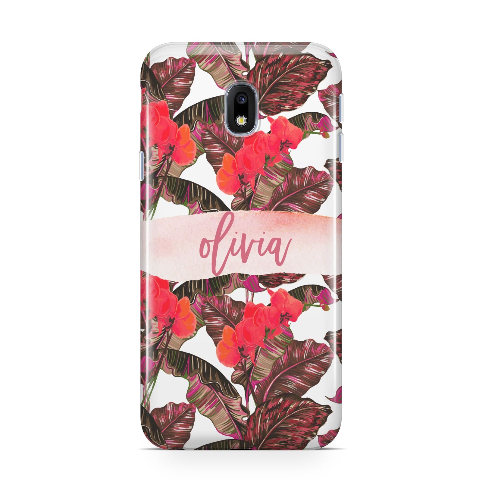 Personalised Tropical Orchid Floral Samsung Galaxy J3 2017 Case