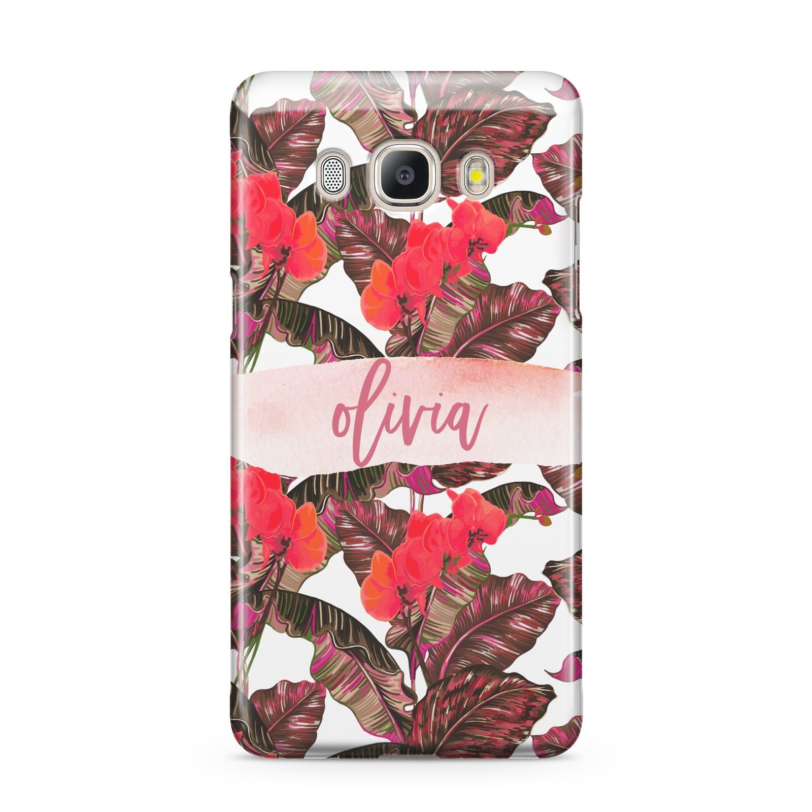 Personalised Tropical Orchid Floral Samsung Galaxy J5 2016 Case