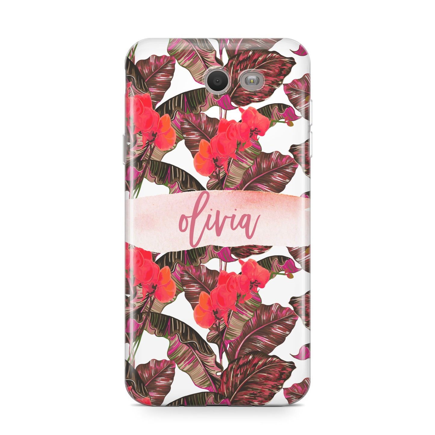 Personalised Tropical Orchid Floral Samsung Galaxy J7 2017 Case