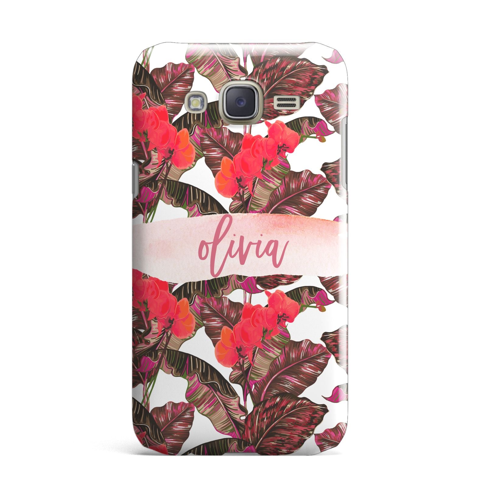 Personalised Tropical Orchid Floral Samsung Galaxy J7 Case