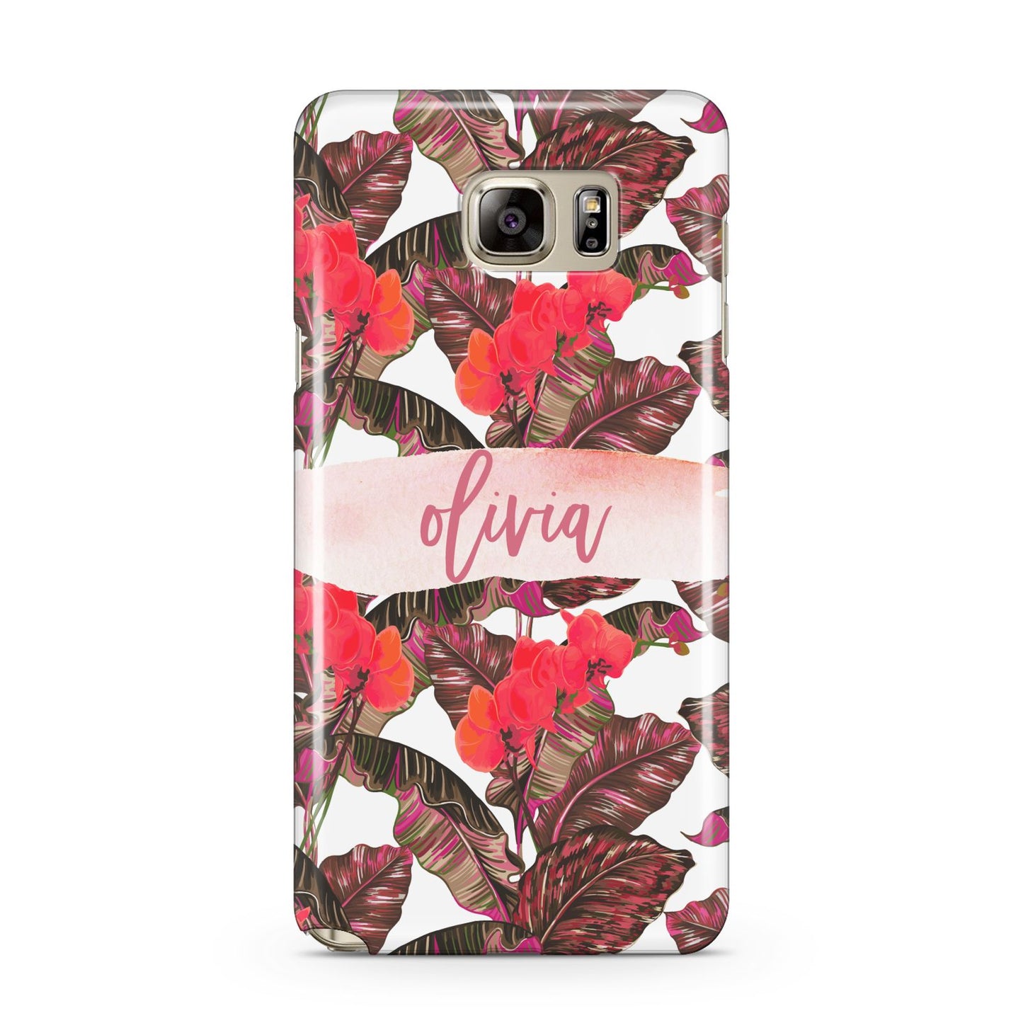 Personalised Tropical Orchid Floral Samsung Galaxy Note 5 Case