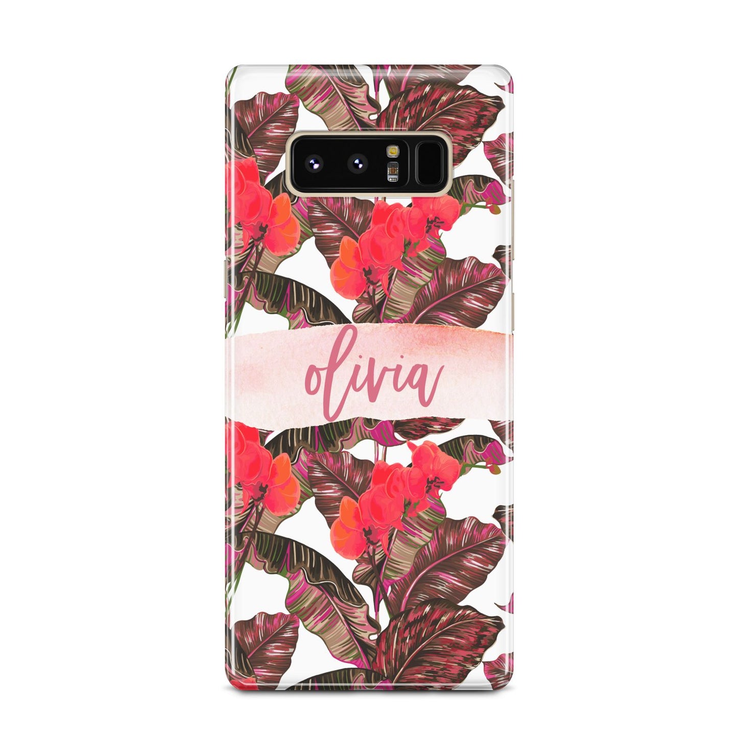 Personalised Tropical Orchid Floral Samsung Galaxy Note 8 Case