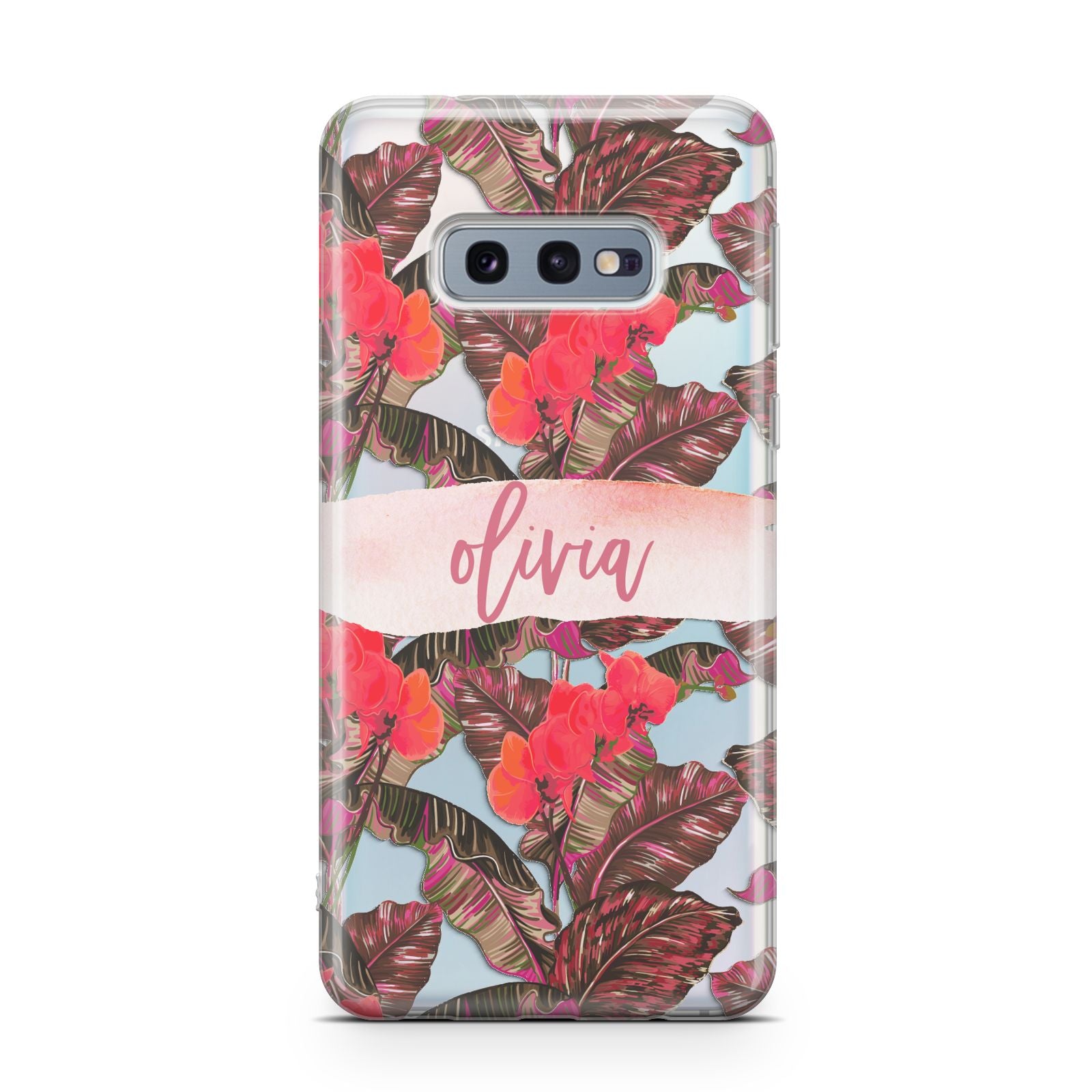 Personalised Tropical Orchid Floral Samsung Galaxy S10E Case