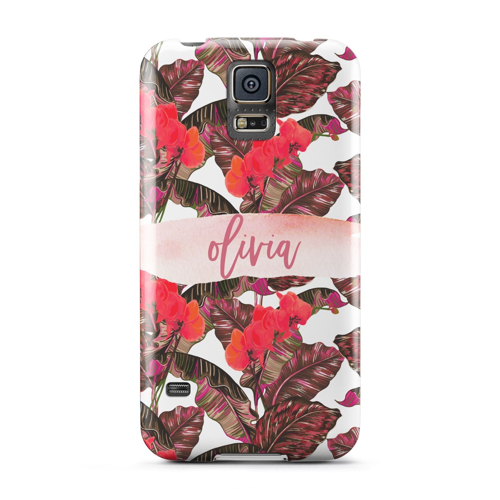 Personalised Tropical Orchid Floral Samsung Galaxy S5 Case