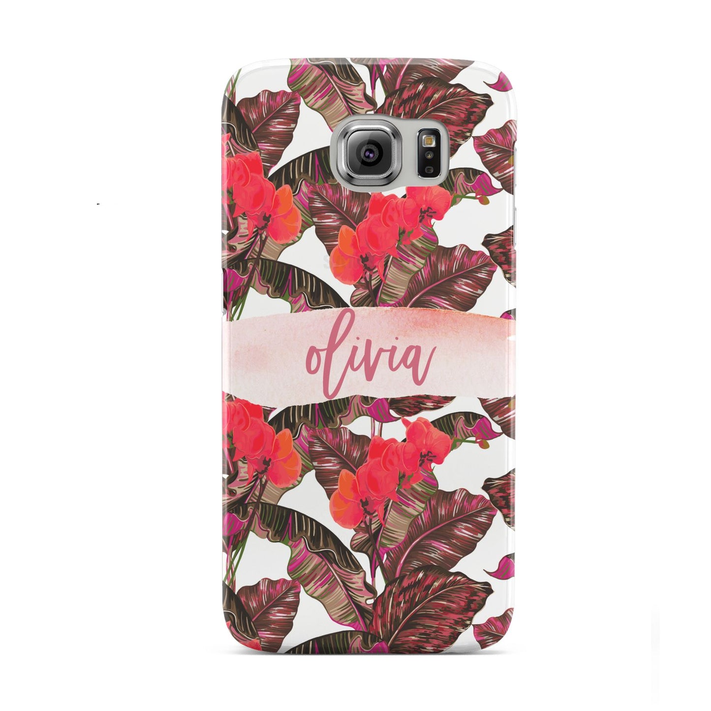 Personalised Tropical Orchid Floral Samsung Galaxy S6 Case