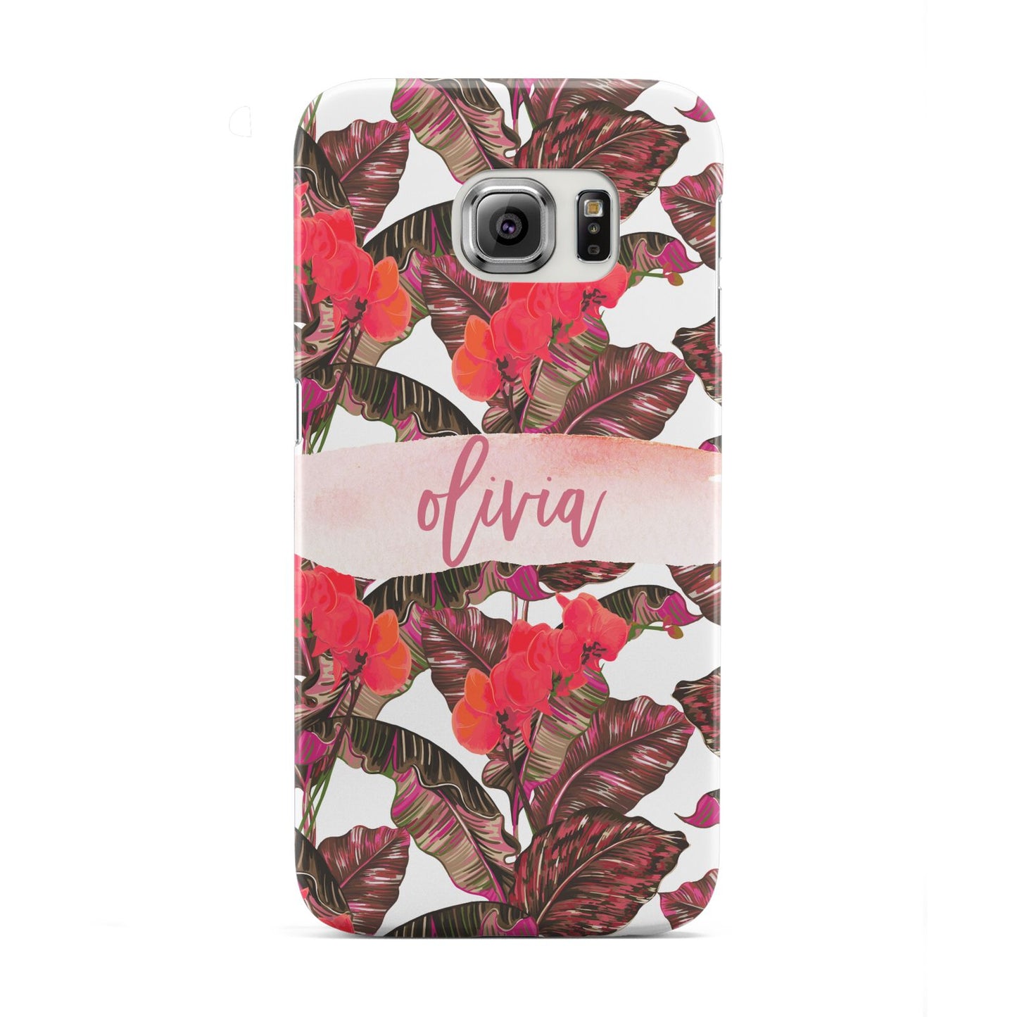 Personalised Tropical Orchid Floral Samsung Galaxy S6 Edge Case