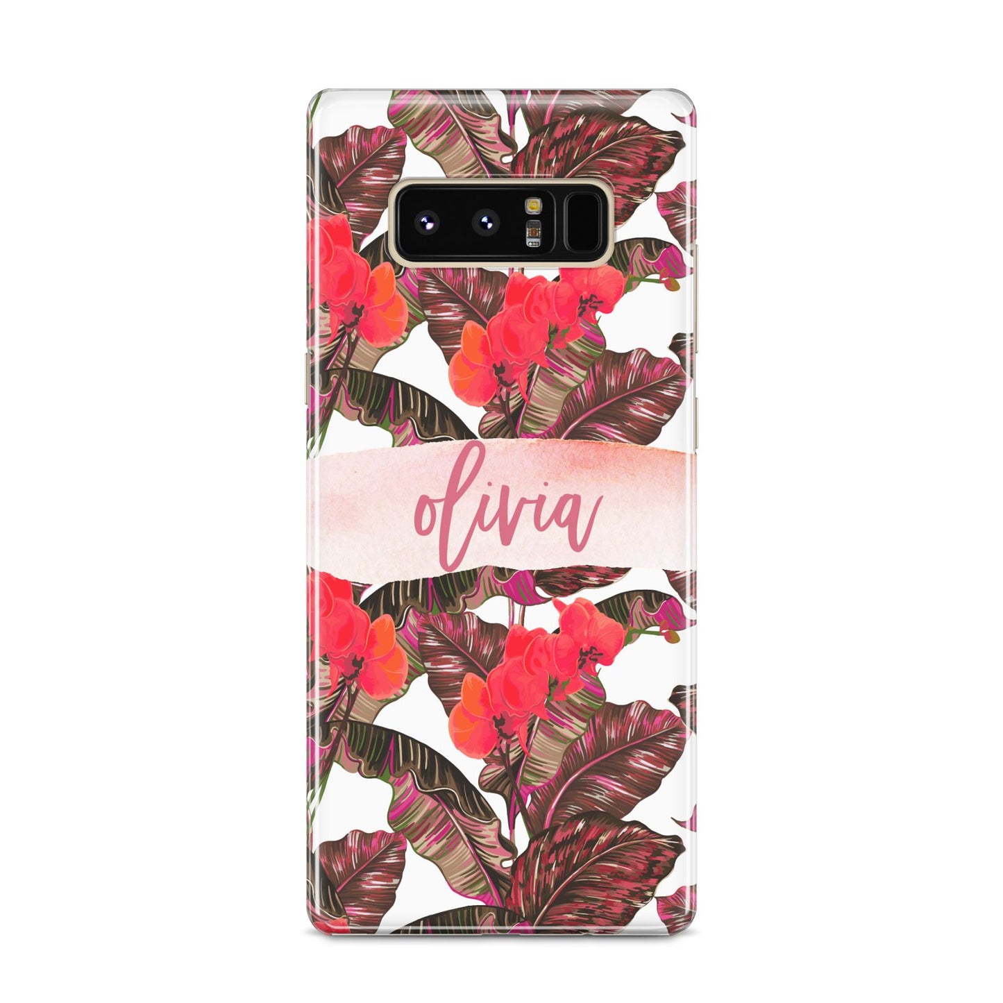 Personalised Tropical Orchid Floral Samsung Galaxy S8 Case