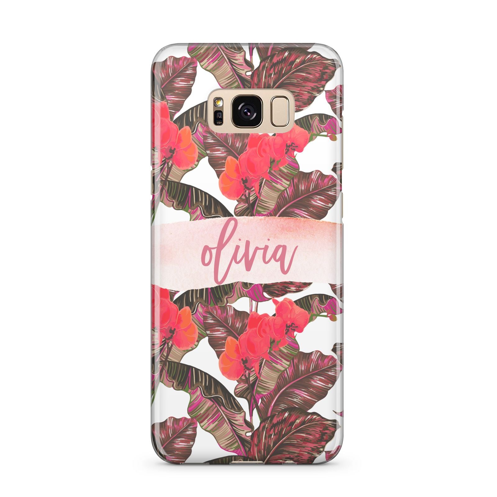 Personalised Tropical Orchid Floral Samsung Galaxy S8 Plus Case