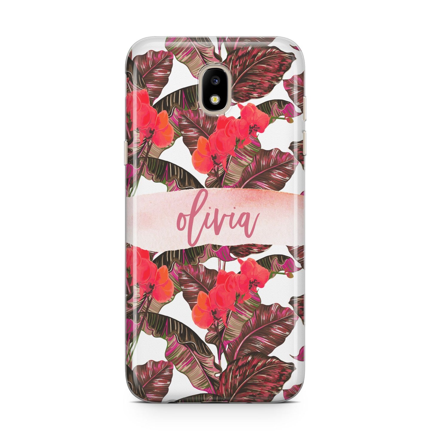 Personalised Tropical Orchid Floral Samsung J5 2017 Case