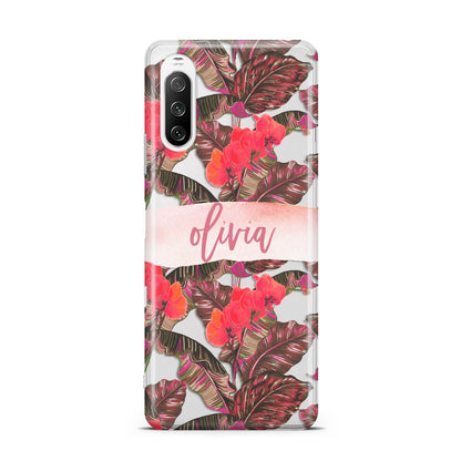 Personalised Tropical Orchid Floral Sony Xperia 10 III Case