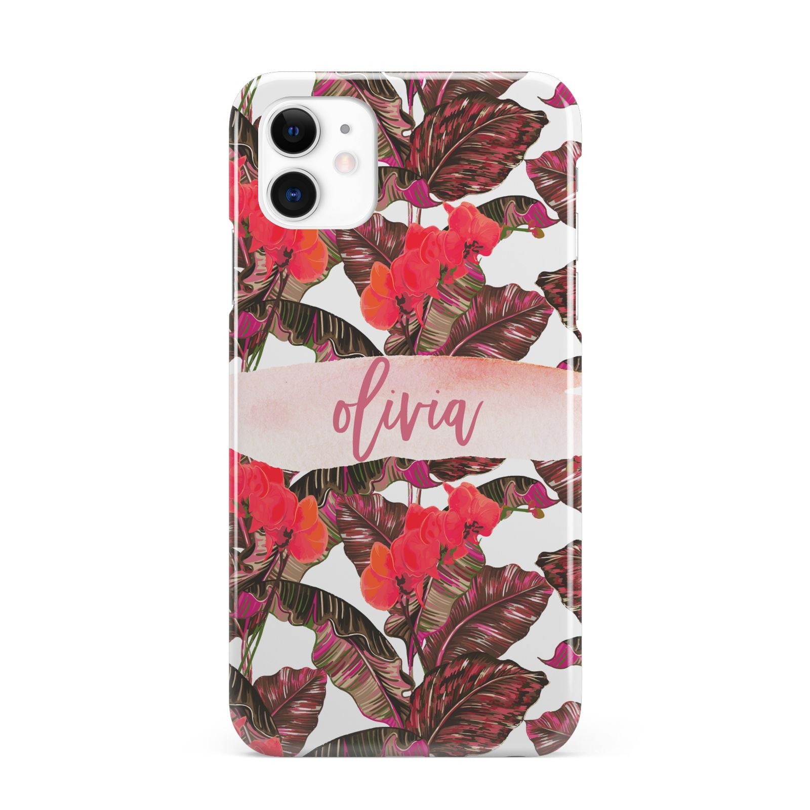 Personalised Tropical Orchid Floral iPhone 11 3D Snap Case
