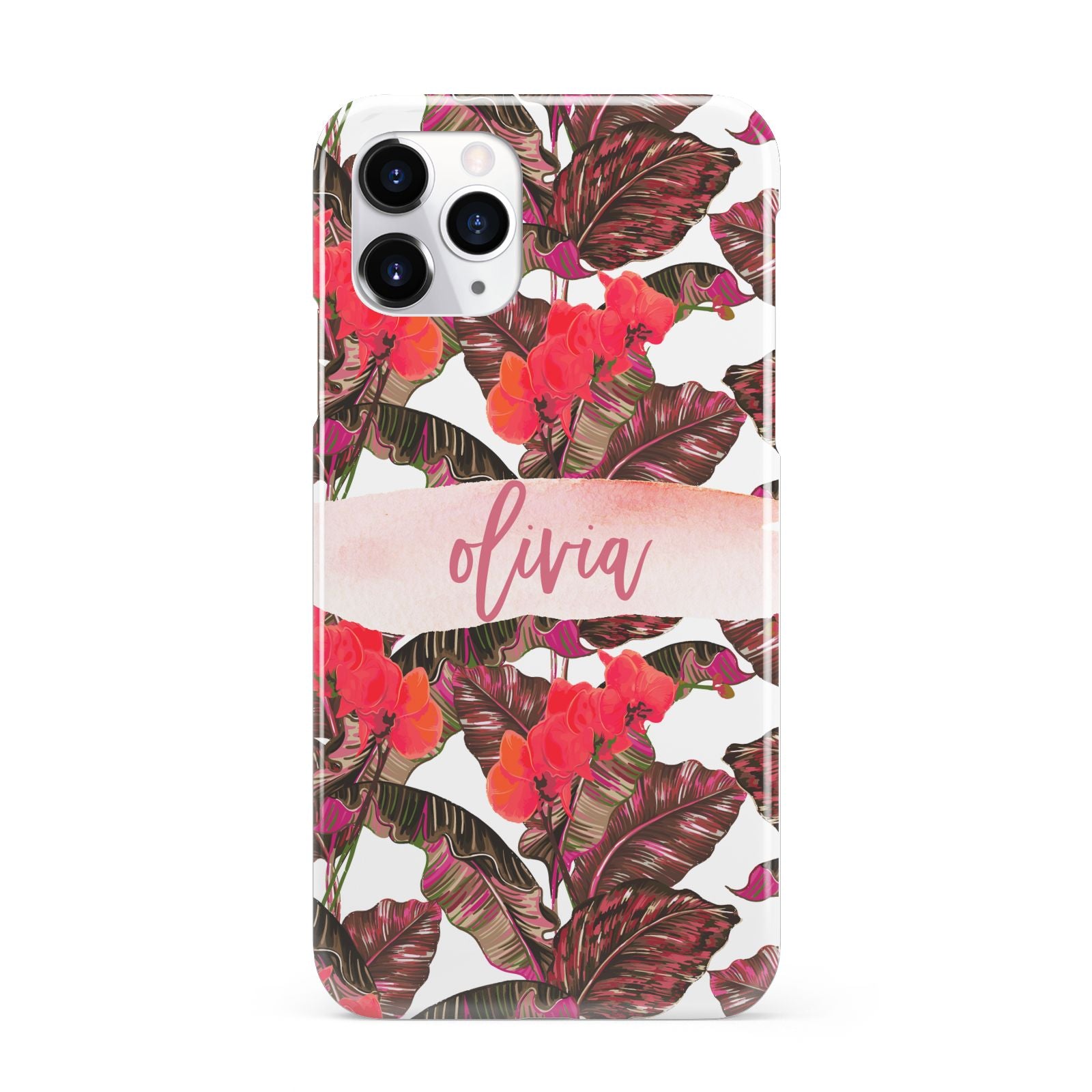 Personalised Tropical Orchid Floral iPhone 11 Pro 3D Snap Case