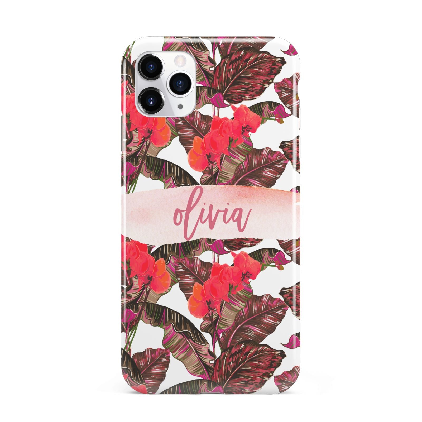 Personalised Tropical Orchid Floral iPhone 11 Pro Max 3D Tough Case