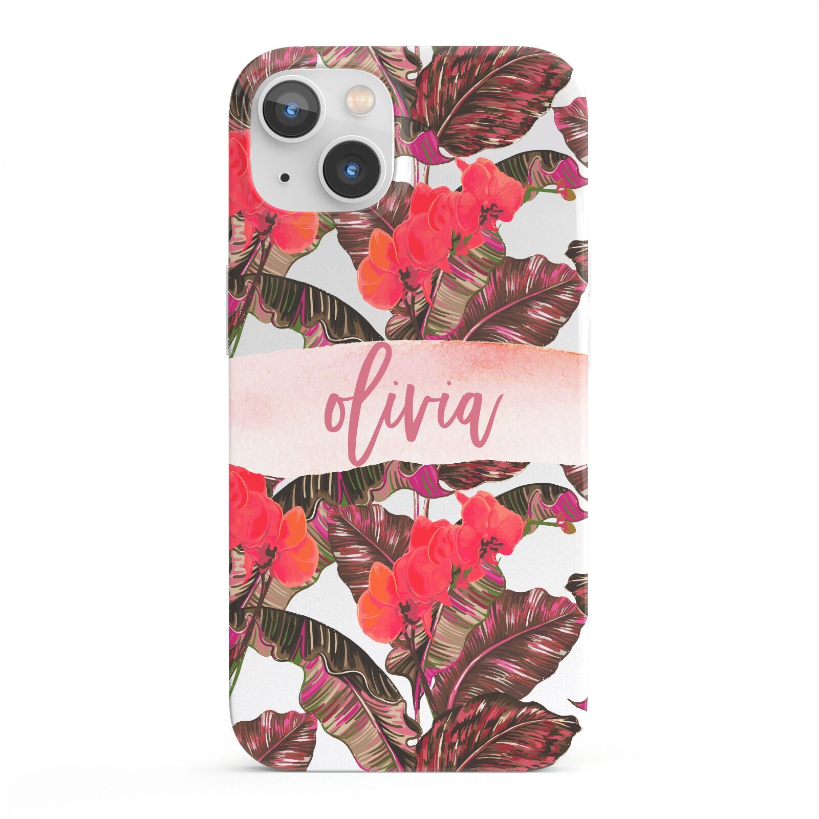 Personalised Tropical Orchid Floral iPhone 13 Full Wrap 3D Snap Case