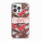 Personalised Tropical Orchid Floral iPhone 13 Pro TPU Impact Case with White Edges