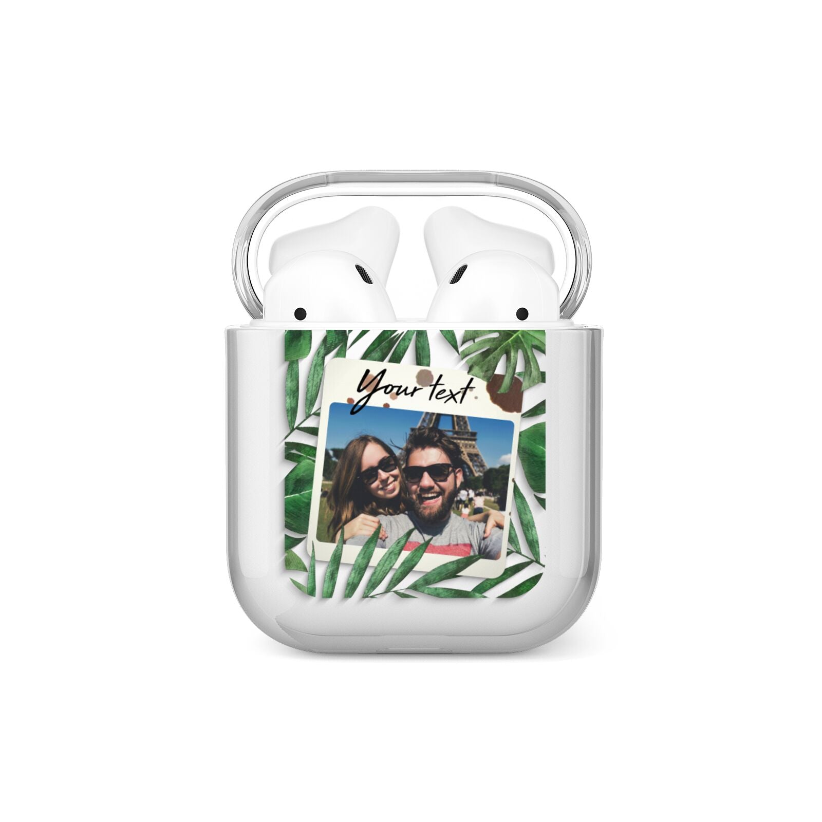 Personalised Tropical Photo Text AirPods Case