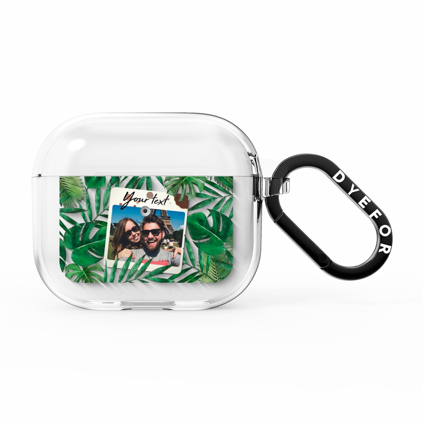 Personalised Tropical Photo Text AirPods Clear Case 3rd Gen