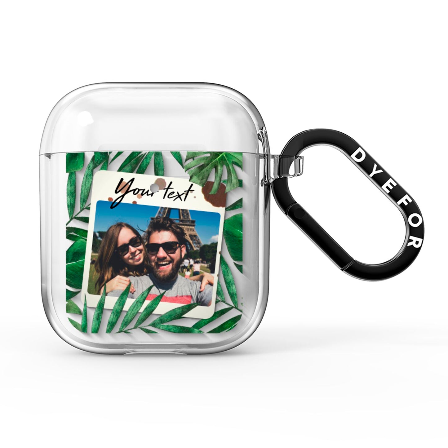 Personalised Tropical Photo Text AirPods Clear Case