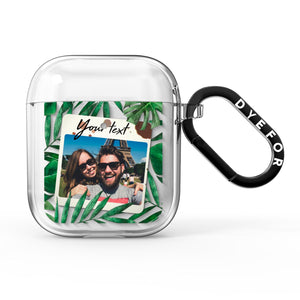 Personalised Tropical Photo Text AirPods Case