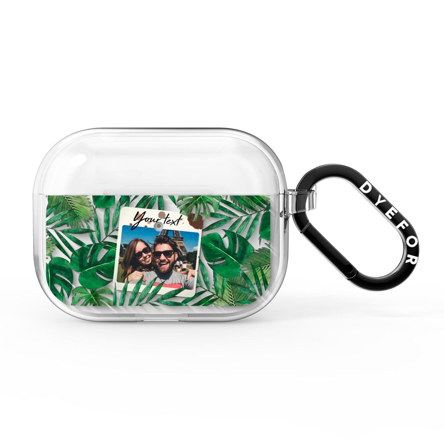 Personalised Tropical Photo Text AirPods Pro Clear Case