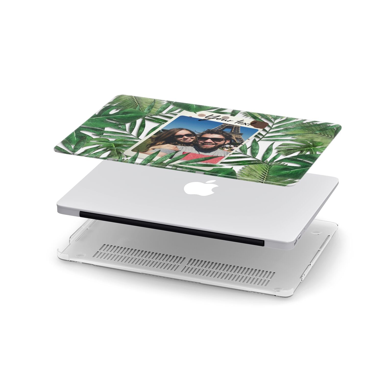 Personalised Tropical Photo Text Apple MacBook Case in Detail